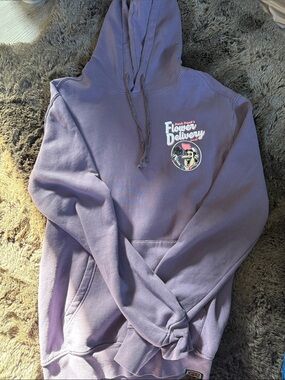 Flower Delivery Graphic Hoodie - purple